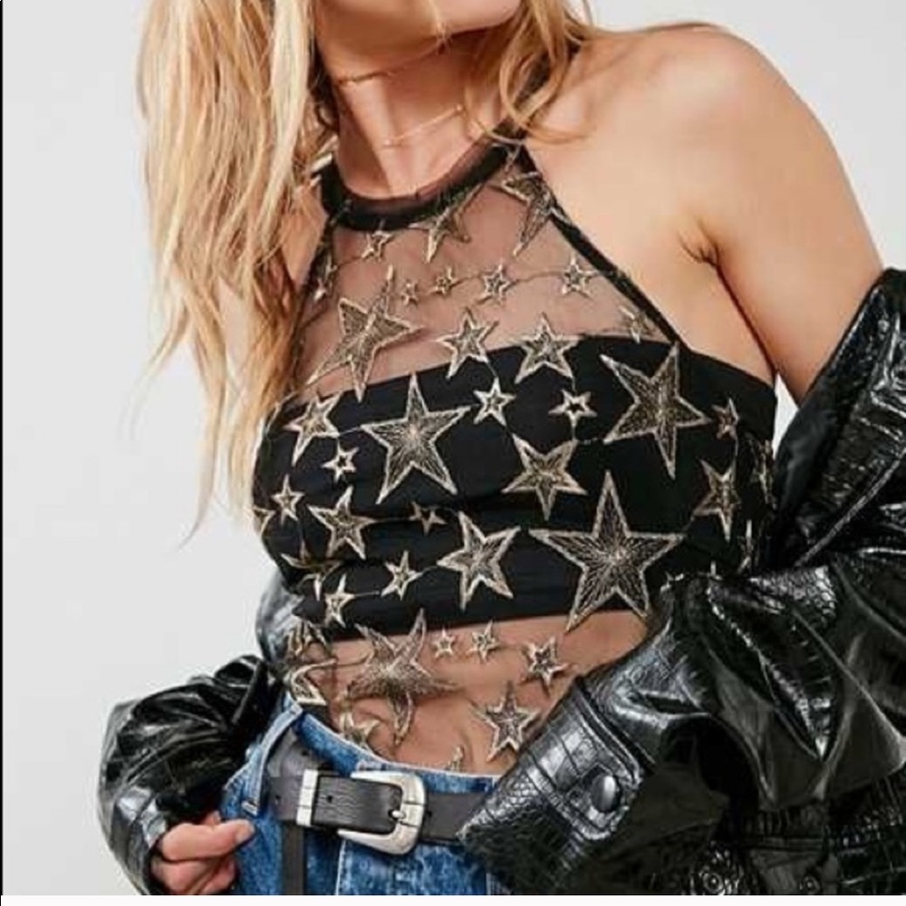 Urban Outfitters sheer star tank top